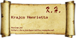 Krajcs Henrietta névjegykártya